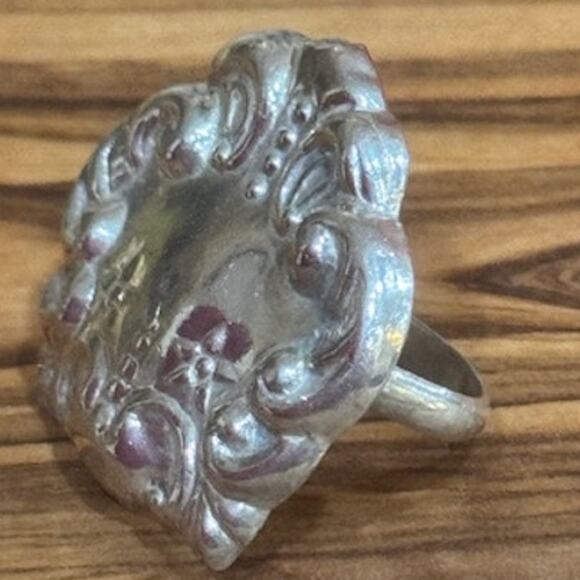 Vintage Retro Oversized Sterling Silver Boho Ring 5.5 - Picture 7 of 8